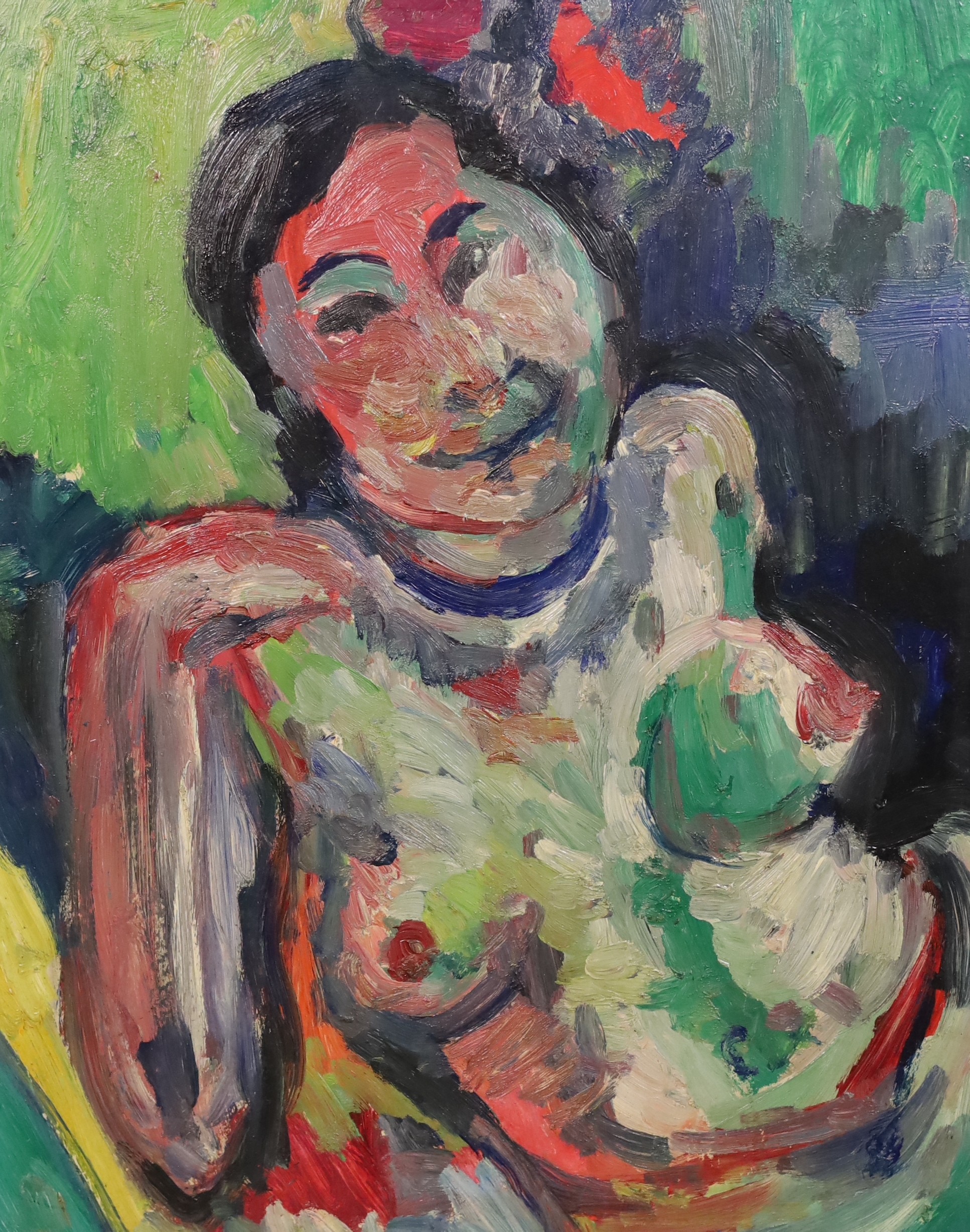 James Lawrence Isherwood (British, 1917- 1989) after Matisse, Female nude, oil on board, 49 x 39cm